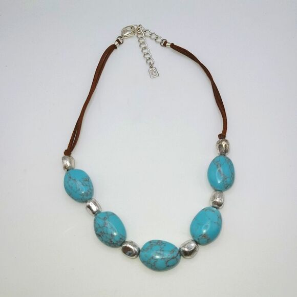 RLM Soho necklace, Turquoise, silvertone Robert Lee Morris - Picture 5 of 6
